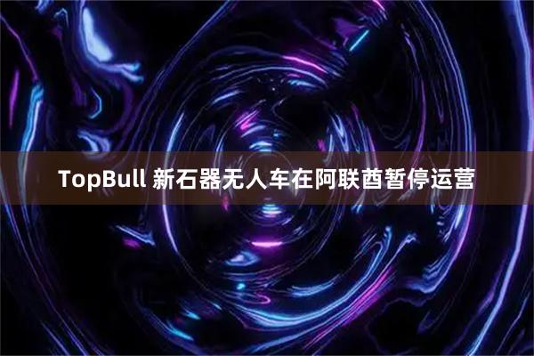 TopBull 新石器无人车在阿联酋暂停运营
