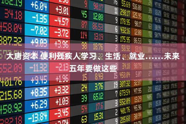 大唐资本 便利残疾人学习、生活、就业……未来五年要做这些